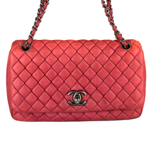 Iridescent Calfskin New Bubble Large Flap Bag