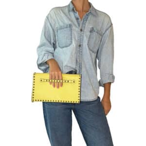Nappa Rockstud Wristlet Clutch