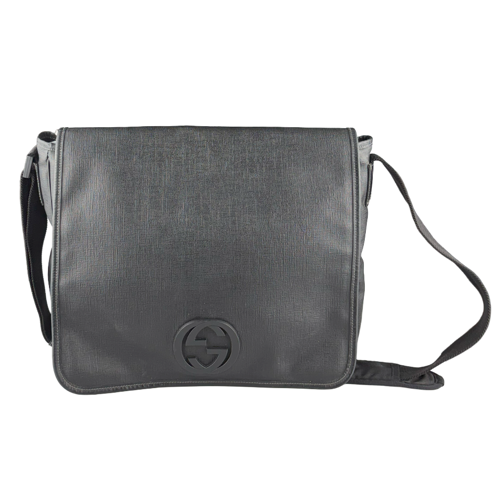 BOGU-000032 1 Coated Canvas Interlocking G Large Flap Messenger