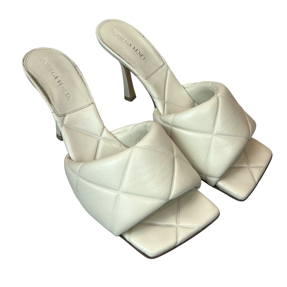 SABO-000002 1 Nappa Quilted Rubber Lido Mule Sandals 37