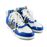 Smooth Calfskin Jacquard Oblique Mens B27 High Top Sneakers 41