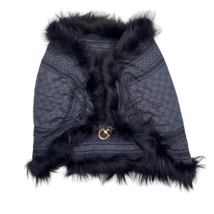 Jacquard Wool and Rabbit Fur Cape