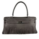 Taurillon Clemence Fringe Shoulder Kelly 42 Raisin