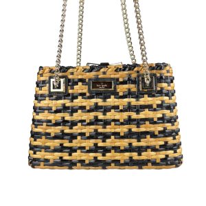 Rattan Embellished Wicker Bag