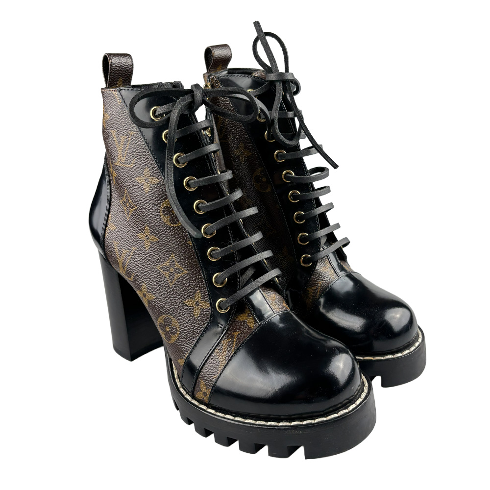 BTLV-000002 1 Monogram and Patent Calfskin Star Trail Boots 37