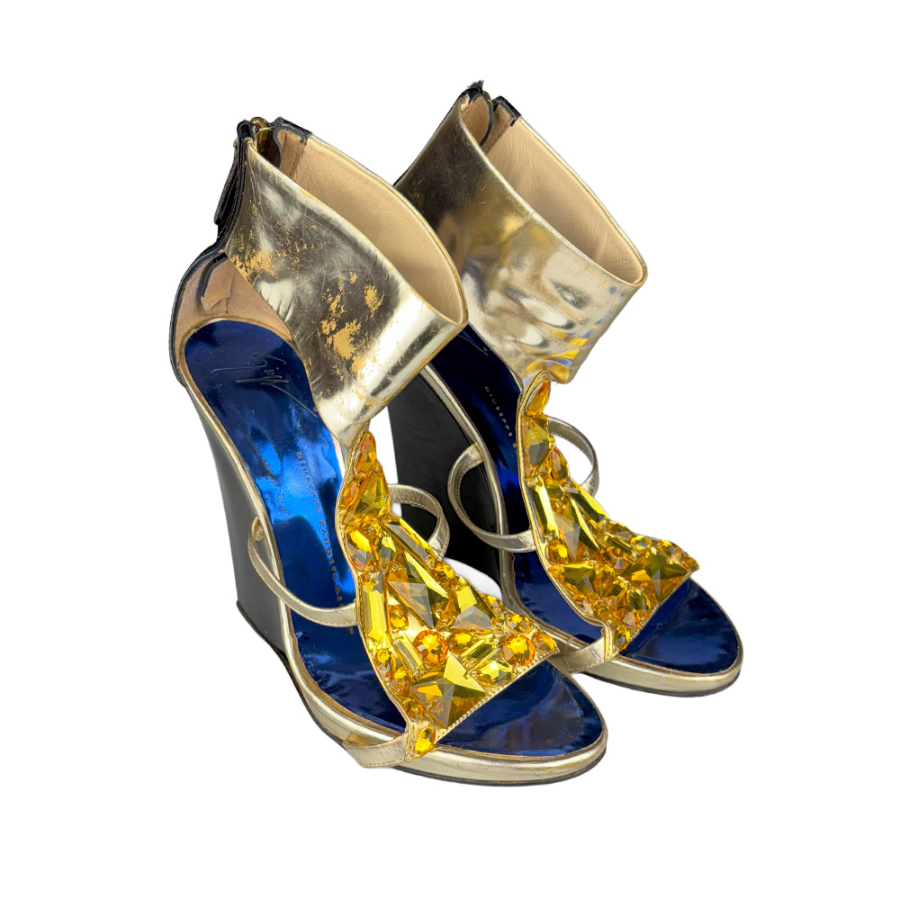 SAGZ-000001 1 Embroidered Wedge Sandals 35