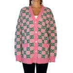 Wool Jacquard Multicolor GG Cardigan M