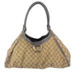 GG Canvas Large D-Ring Hobo