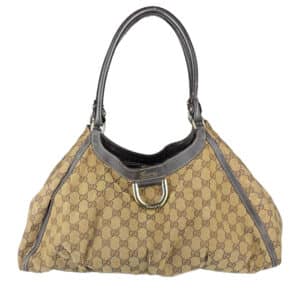 GG Canvas Large D-Ring Hobo