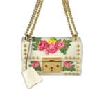 Studded Floral Embroidered Padlock Small