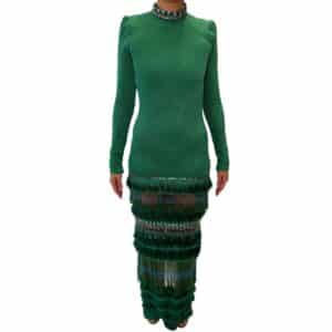 Vestido Bordado Verde 36