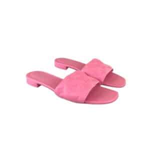 Rose Pop Monogram Leather Revival Flat Mule 38