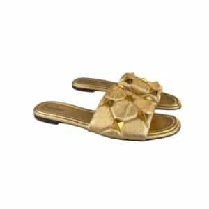 Nappa Quilted Metallic Roman Stud Slide Sandals 39