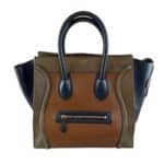 Tri-color Calfskin Leather Medium Luggage Tote